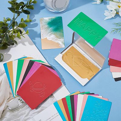 56 Sheets 8 Colors Aluminium Blank Name Cards DIY-NB0001-31-1