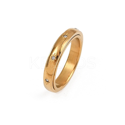 304 Stainless Steel Rhinestone Rotating Finger Rings LS-RJEW-A074-01C-G-1
