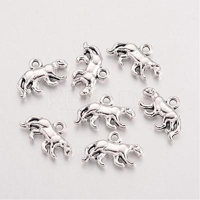 Tibetan Style Alloy Leopard Charms TIBEP-S291-15-RS-1