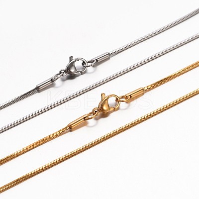 304 Stainless Steel Snake Chain Necklaces NJEW-E026-12-1