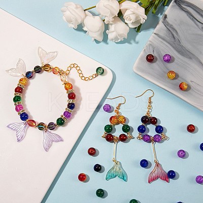 300Pcs 6 Colors Spray Painted Crackle Glass Beads CCG-SZ0001-11E-1