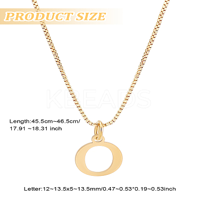 1pc 304 Stainless Steel Letter Pendant Necklaces NJEW-LP0001-38O-G-1