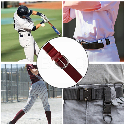1Pc Imitation Leather & Polyester Elastic Softball Belts AJEW-CL0001-37B-1