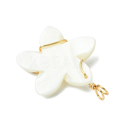 Natural Carved Freshwater Shell Pendants PALLOY-JF03390-1