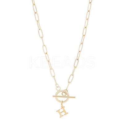 304 Stainless Steel Letter Pendant Necklaces NJEW-LP0001-52H-G-1