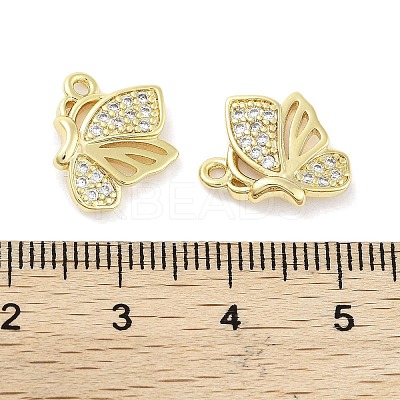 Brass Micro Pave Clear Cubic Zirconia Pendants ZIRC-P120-12G-1
