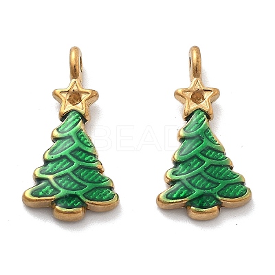 Ion Plating(IP) 304 Stainless Steel Enamel Pendant Rhinestones Setting STAS-R138-03G-1