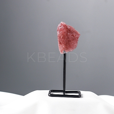 Natural Strawberry Quartz Lamp with Metal Holder Ornament PW-WG598C7-03-1