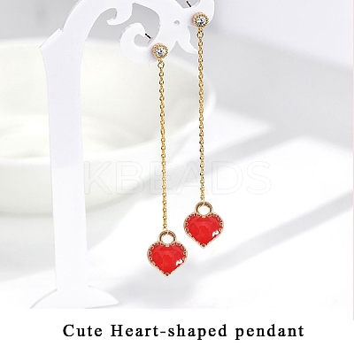 Heart Alloy Enamel Charms ENAM-PH0001-13-1