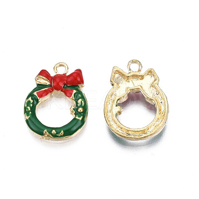 Rack Plating Alloy Enamel Pendants ENAM-N055-144-1