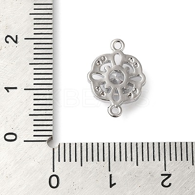 Brass Pave Clear Cubic Zirconia Connector Charms X-KK-G503-32P-1