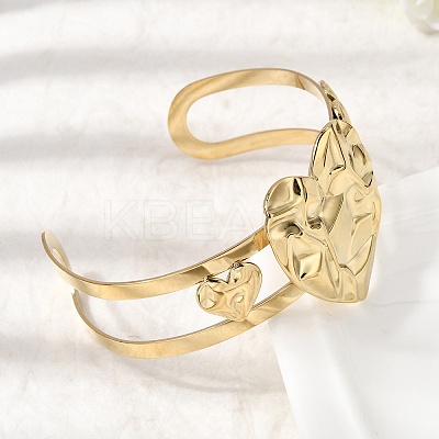 Stylish 304 Stainless Steel Cuff Bangles BJEW-K302-01A-G-1