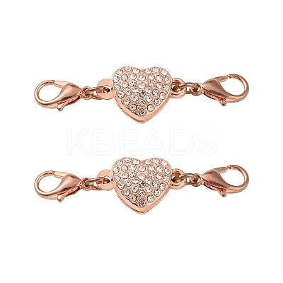 Alloy Crystal Rhinestone Magnetic Clasps ALRI-YW0001-10RG-1