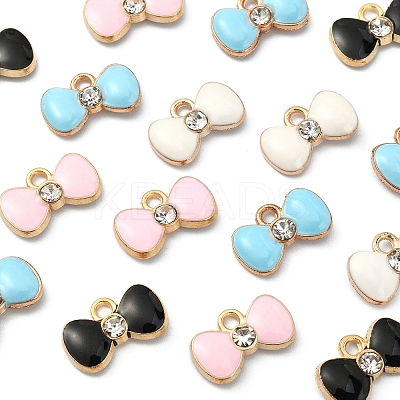 40Pcs 4 Colors Alloy Enamel Charms ENAM-CJ0002-34-1