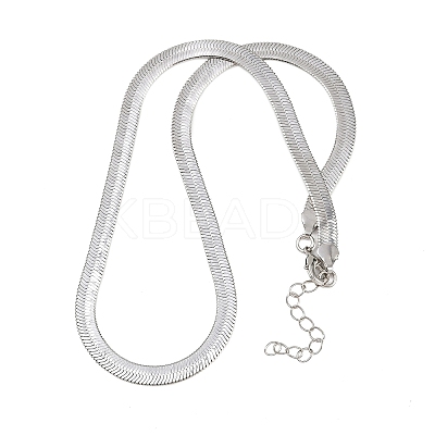 6MM 201 Stainless Steel Flat Snake Chain Necklaces for Women Men NJEW-Z089-02P-1