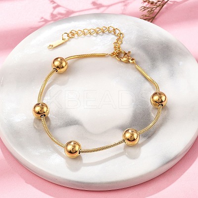 304 Stainless Steel Satellite Chains Bracelets for Women BJEW-D337-01C-G-1