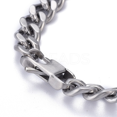 Tarnish Resistant Religion 304 Stainless Steel Cuban Link Chain Bracelets BJEW-P263-H01-P-1