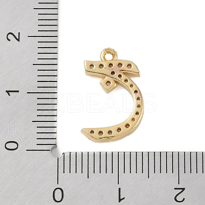 Rack Plating Brass Micro Pave Clear Cubic Zirconia Pendants KK-A224-03A-G-1