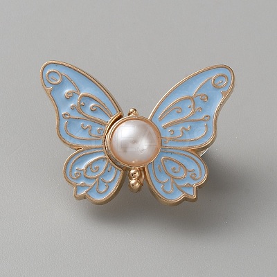 Butterfly Shape Alloy Enamel Adjustable Jean Button Pins FIND-WH0609-81KCG-05-1