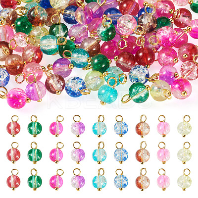 90Pcs 9 Style Glass Pendants PALLOY-TAC0295-1