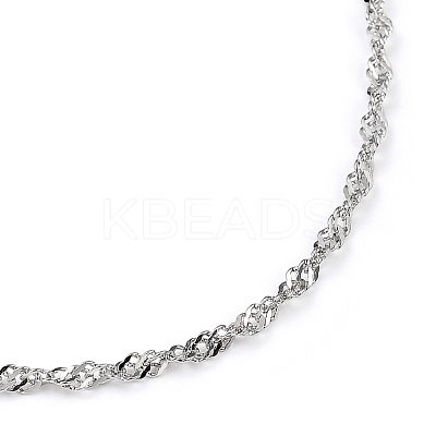Non-Tarnish 304 Stainless Steel Singapore Chain Necklaces NJEW-JN02930-01-1