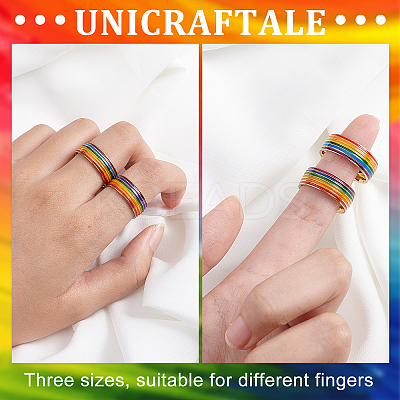 4Pcs 4 Style Pride Finger Rings RJEW-UN0001-21G-1