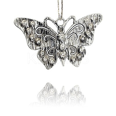 Vintage Butterfly Pendant Necklace Findings TIBE-M001-80F-1