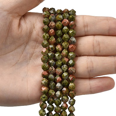 Natural Unakite Beads Strands G-Z119-A31-01-1
