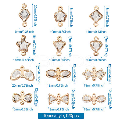 Alloy Rhinestone Crystal Links Connectors PALLOY-TA0002-26LG-1
