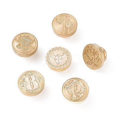 (Defective Closeout Sale: Oxidized)Wax Seal Brass Stamp Head AJEW-XCP0001-40-1