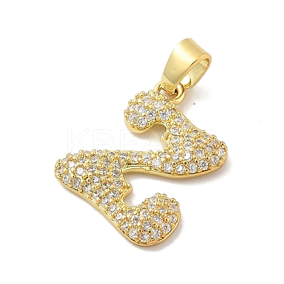 Brass Micro Pave Cubic Zirconia Pendants ZIRC-C012-01G-26-1
