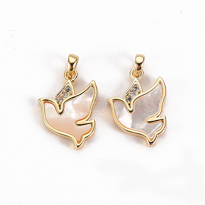 Brass Micro Pave Clear Cubic Zirconia Charms X-KK-S356-292-NF-1