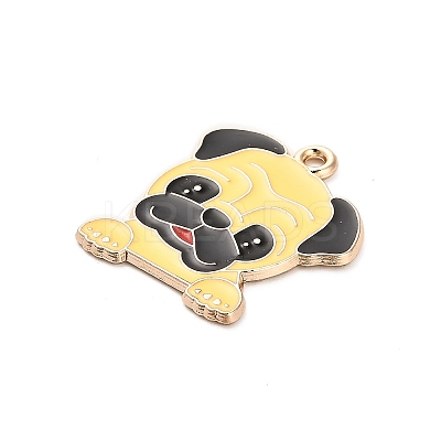 Animal Puppy Alloy Enamel Pendants FIND-V001-03G-06-1