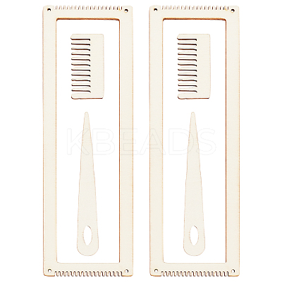 Rectangle Wooden Weaving Loom Sets WOOD-WH0029-11-1