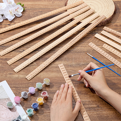 Rectangle Pattern Beech Wood Ceiling Molding AJEW-WH0481-43-1