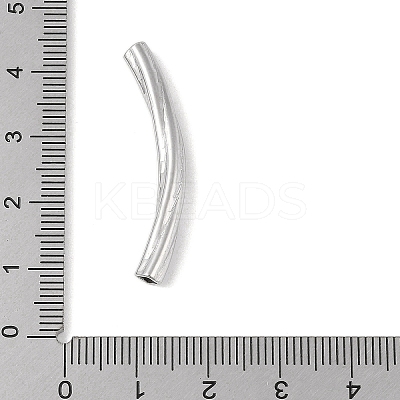 304 Stainless Steel Curved Tube Beads LS-STAS-M071-03D-P-1