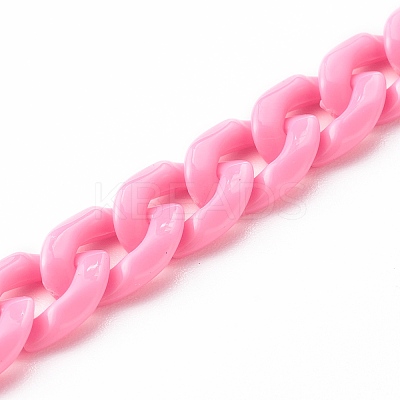 Opaque Acrylic Curb Chain Phone Case Chain HJEW-JM00512-01-1
