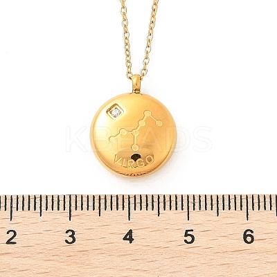 304 Stainless Steel Clear Cubic Zirconia Constellation Pendant Necklaces NJEW-R021-02G-04-1