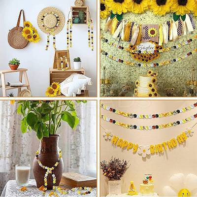 DIY Bubblegum Bracelet Pendant Decoration Making Kit for Sunflower Theme MACR-CJC0005-02A-01-1