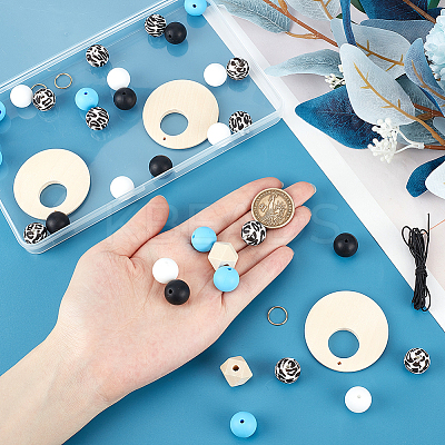 DIY Silicone Beads Bulk Pendant Bracelet Making Kit DIY-SC0024-67-1
