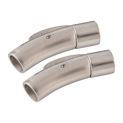 Tarnish Resistant Column 304 Stainless Steel Matte Bayonet Necklace Clasps X-STAS-I013-6mm-A-1