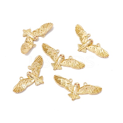Rack Plating Brass Micro Pave Cubic Zirconia Pendants ZIRC-C040-32G-1