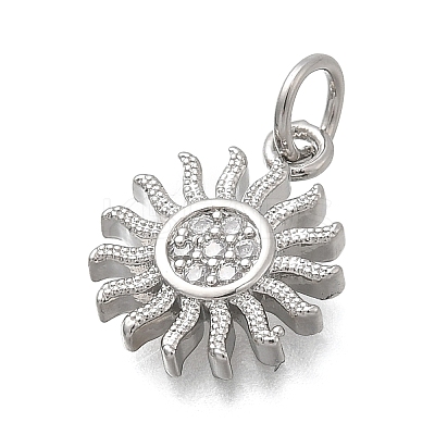 Brass Micro Pave Cubic Zirconia Pendants KK-D431-019P-1