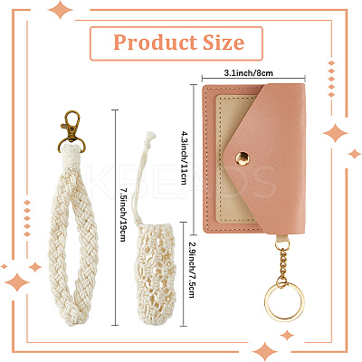 Cotton Macrame Pouch Pendant Decorations AJEW-CN0003-46A-1
