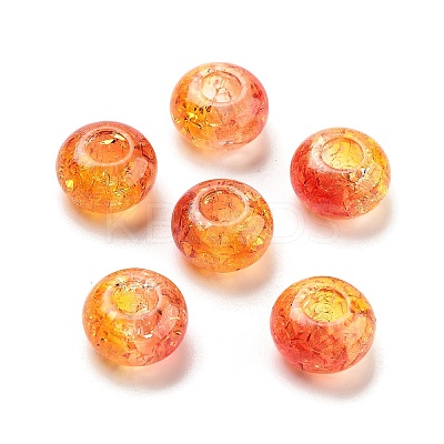 Two Tone Transparent Crackle Acrylic European Beads TACR-P009-B01-1
