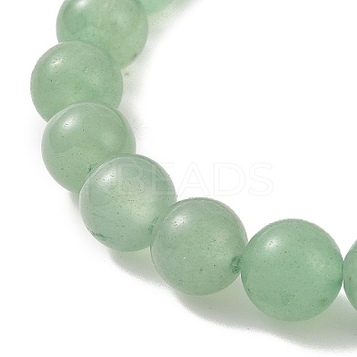 Natural Green Aventurine & Alloy Buddha Head Beaded Strech Bracelets BJEW-JB09420-04-1