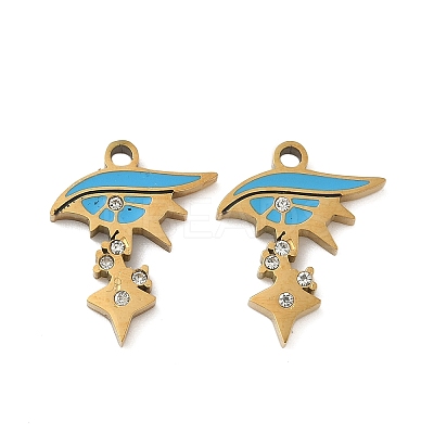 304 Stainless Steel Enamel Pendants STAS-D208-04G-1