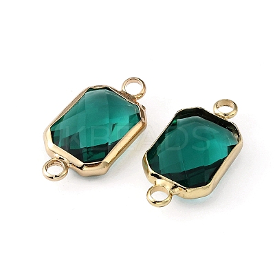 Glass Connector Charms GLAA-WH0036-16F-1