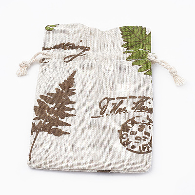 Polycotton(Polyester Cotton) Packing Pouches Drawstring Bags ABAG-T006-A14-1