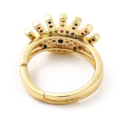 Colorful Cubic Zirconia Adjustable Ring KK-H439-06G-1